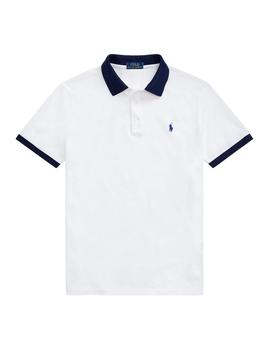 Polo de Polo Ralph Lauren Custom Slim Fit manga corta blanco