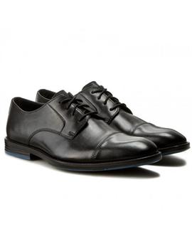 Zapatos Clarks Prangley Cap de piel negros de hombre