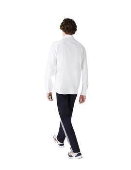 Camisa Lacoste de oxford de algodón liso de hombre blanca