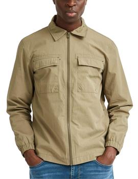 Chaqueta Selected mezcla de nylon verde de hombre