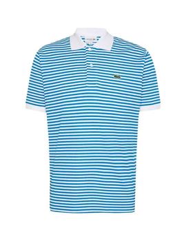 Polo Lacoste de rayas con puños y cuello a contraste