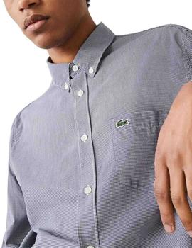 Camisa Lacoste regular fit de popelin de algodón a cuadros