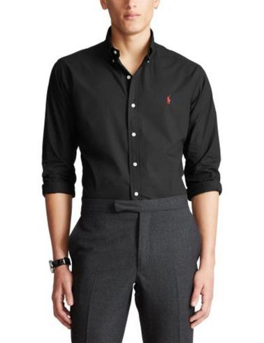 Camisa Polo Ralph Lauren popelín custom fit negra