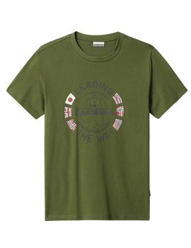 Camiseta Napapijri de manga corta Salya verde de hombre