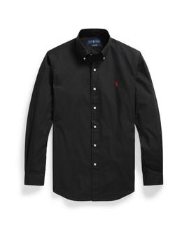 Camisa Polo Ralph Lauren popelín custom fit negra