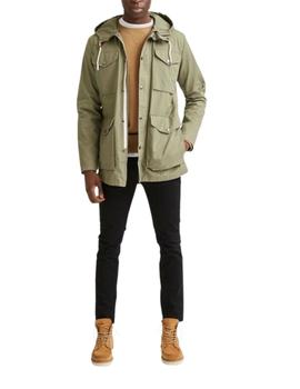 Parka Selected Homme verde militar con múltiples bolsillos