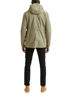 Parka Selected Homme verde militar con múltiples bolsillos