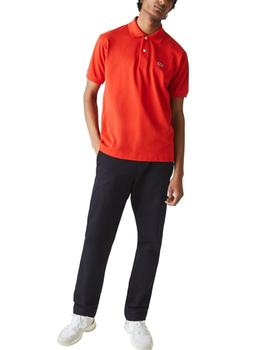 Polo Lacoste L1212 rojo manga corta para hombre