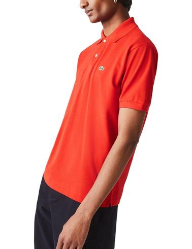 Polo Lacoste L1212 rojo manga corta para hombre