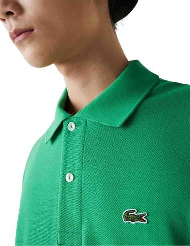 Polo Lacoste L1212 verde manga corta para hombre