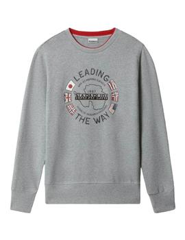 Sudadera Napapijri Balya de algodón ecológico gris de hombre