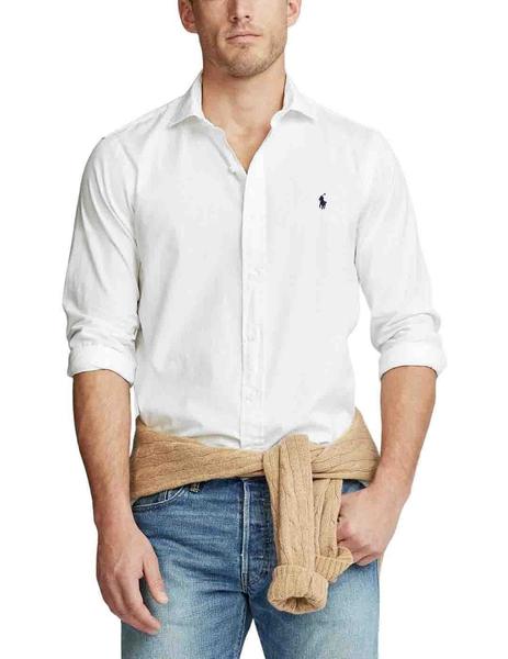 Camisa Ralph Lauren popelin blanca slim fit