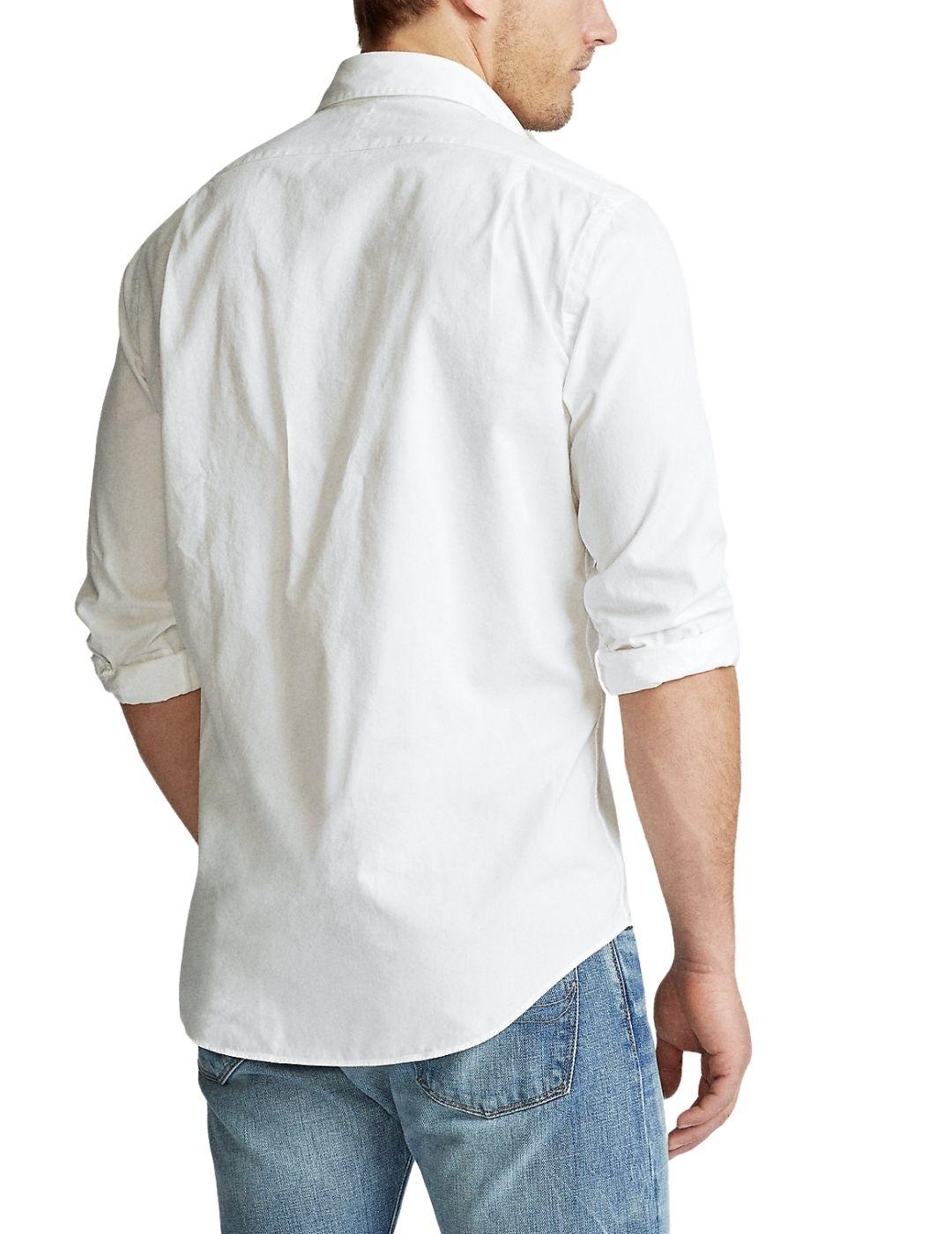 Camisa Polo Ralph Lauren de popelin blanca de hombre slim fi