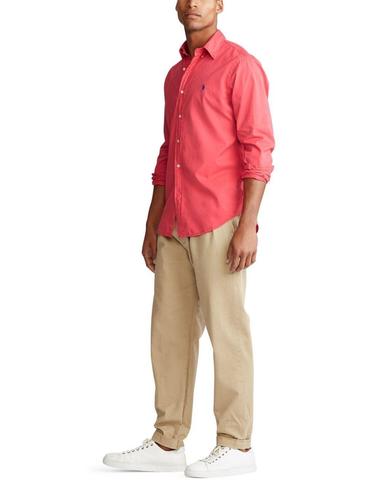 Camisa Polo Ralph Lauren de hombre de popelina Slim Fit roja