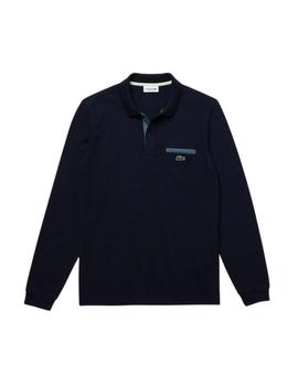 Polo Lacoste manga larga de hombre de algodón con bolsillo
