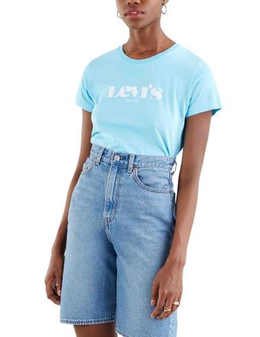 Camiseta Levis The Perfect Tee New Logo Blue Topaz