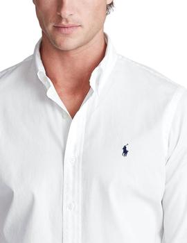 Camisa Polo Ralph Lauren slim fit de popelín white