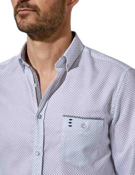Camisa Florentino slim fit microdibujo y detalles contraste