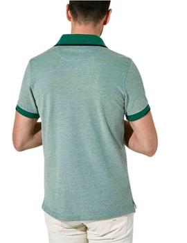 Polo Florentino manga corta bicolor de piqué de hombre verde