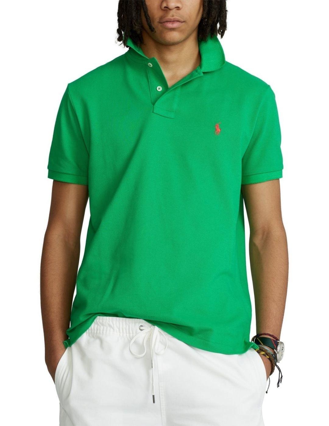 Polo de Polo Ralph Lauren Slim Fit manga corta verde