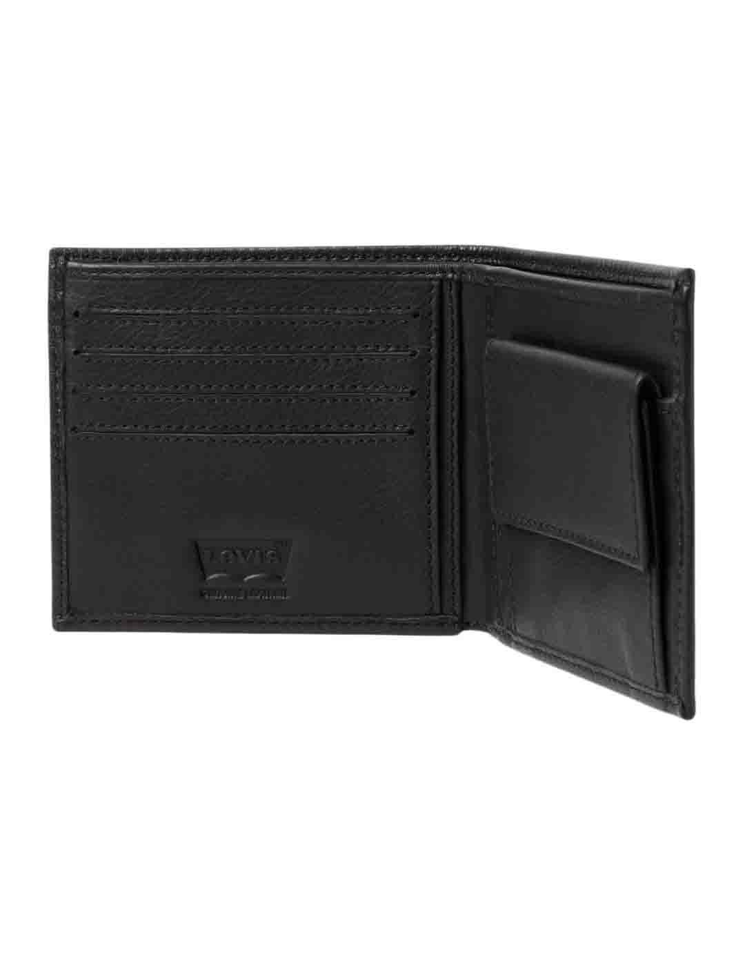 Cartera Levi's® Vintage Two Horses Bifold Coin Wallet negra
