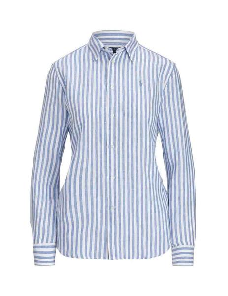 Camisa Polo Ralph Lauren de rayas de mujer azul