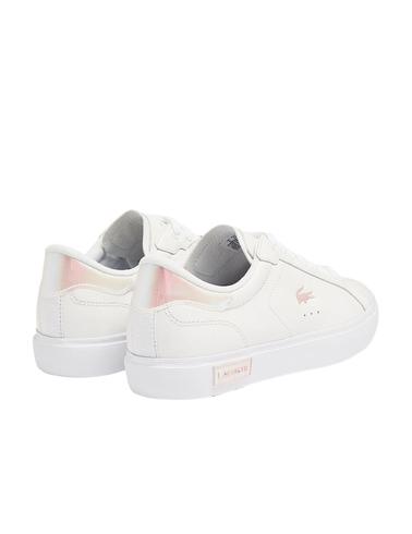 Zapatillas Lacoste Powercourt de piel de mujer blancas