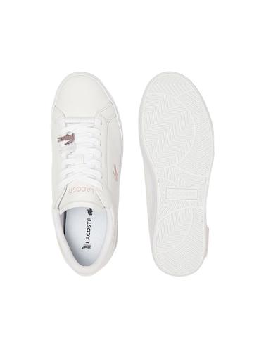 Zapatillas Lacoste Powercourt de piel de mujer blancas