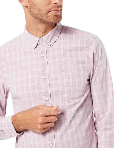 Camisa Dockers de algodón rosa para hombre slim fit