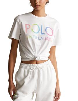 Camiseta Polo Ralph Lauren con logotipo big fit blanca