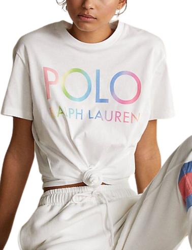 Camiseta Polo Ralph Lauren con logotipo big fit blanca