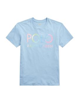 Camiseta Polo Ralph Lauren con logotipo big fit celeste