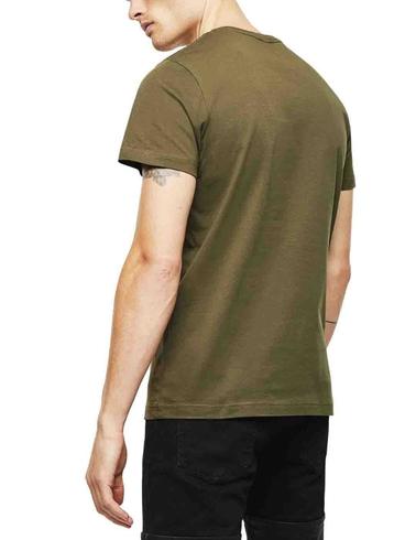 Camiseta Diesel T-Diego-Logo en algodón fino verde