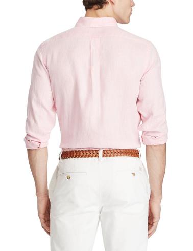 Camisa Polo Ralph Lauren de lino de hombre slim fit rosa