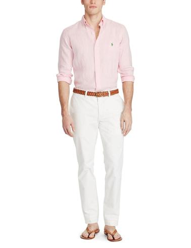 Camisa Polo Ralph Lauren de lino de hombre slim fit rosa