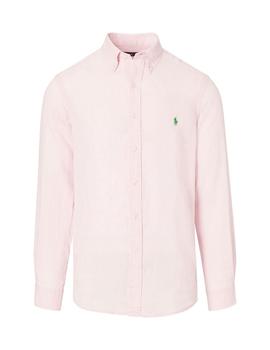 Camisa Polo Ralph Lauren de lino de hombre slim fit rosa