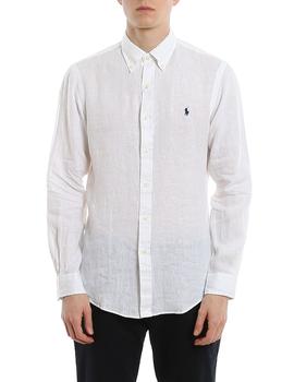 Camisa Polo Ralph Lauren de lino de hombre slim fit blanca