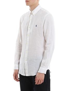 Camisa Polo Ralph Lauren de lino de hombre slim fit blanca