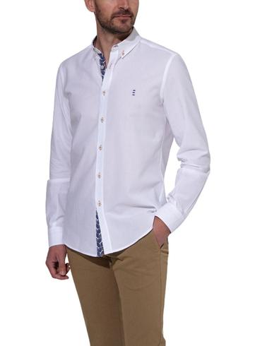 Camisa Florentino de manga larga slim fit blanca de hombre