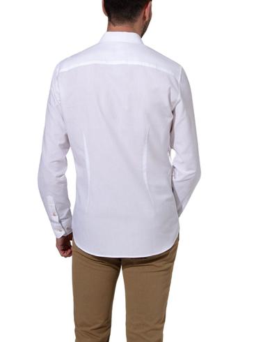 Camisa Florentino de manga larga slim fit blanca de hombre