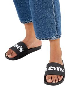 Chanclas Levi's® June Sliders negras de mujer