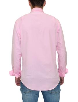 Camisa Polo Ralph Lauren de popelin rosa de hombre slim fit