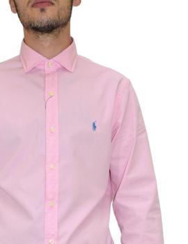 Camisa Polo Ralph Lauren de popelin rosa de hombre slim fit