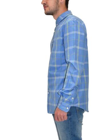 Camisa Lacoste de oxford de algodón a cuadros manga larga