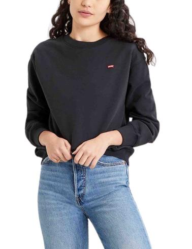 Sudadera Levis Standar de cuello redondo de mujer negro