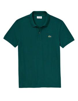 Polo Lacoste L1212 verde botella manga corta para hombre