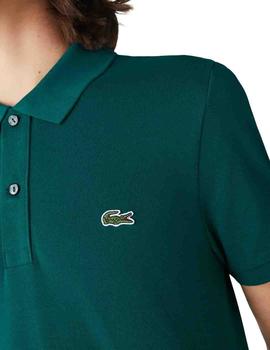 Polo Lacoste L1212 verde botella manga corta para hombre