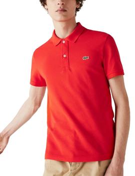 Polo Lacoste L1212 rojo manga corta para hombre