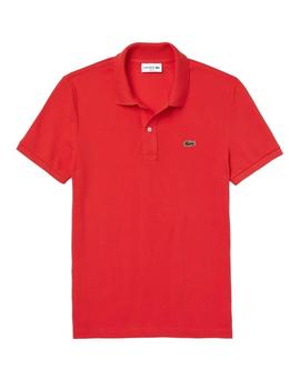 Polo Lacoste L1212 rojo manga corta para hombre