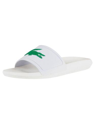 Chanclas Lacoste cocrodilo grande de mujer blancas